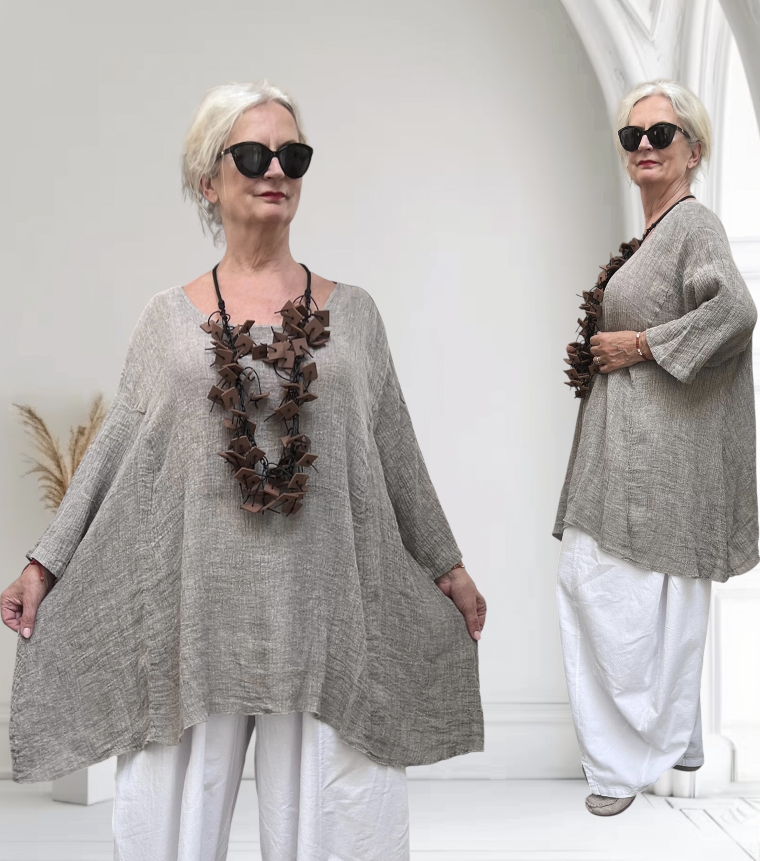Moonshine oversized linnen top/tuniek apart