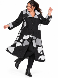 ITALIA MODA zachte wolmix A-lijn jas/mantel stretch
