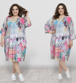 Ophilia premium kwaliteit katoen jurk  stretch