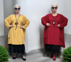 Haniya viscose mix A-lijn tuniek  stretch /in meerdere kleuren