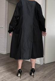 SINNE design.. A- lijn katoen jurk stretch/zwart