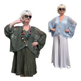 ITALIA MODA  oversized  katoen gebreide vest /in meerdere kleuren