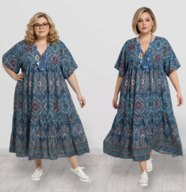 UNIDIVA viscose/zijde  A-lijn zomer jurk apart