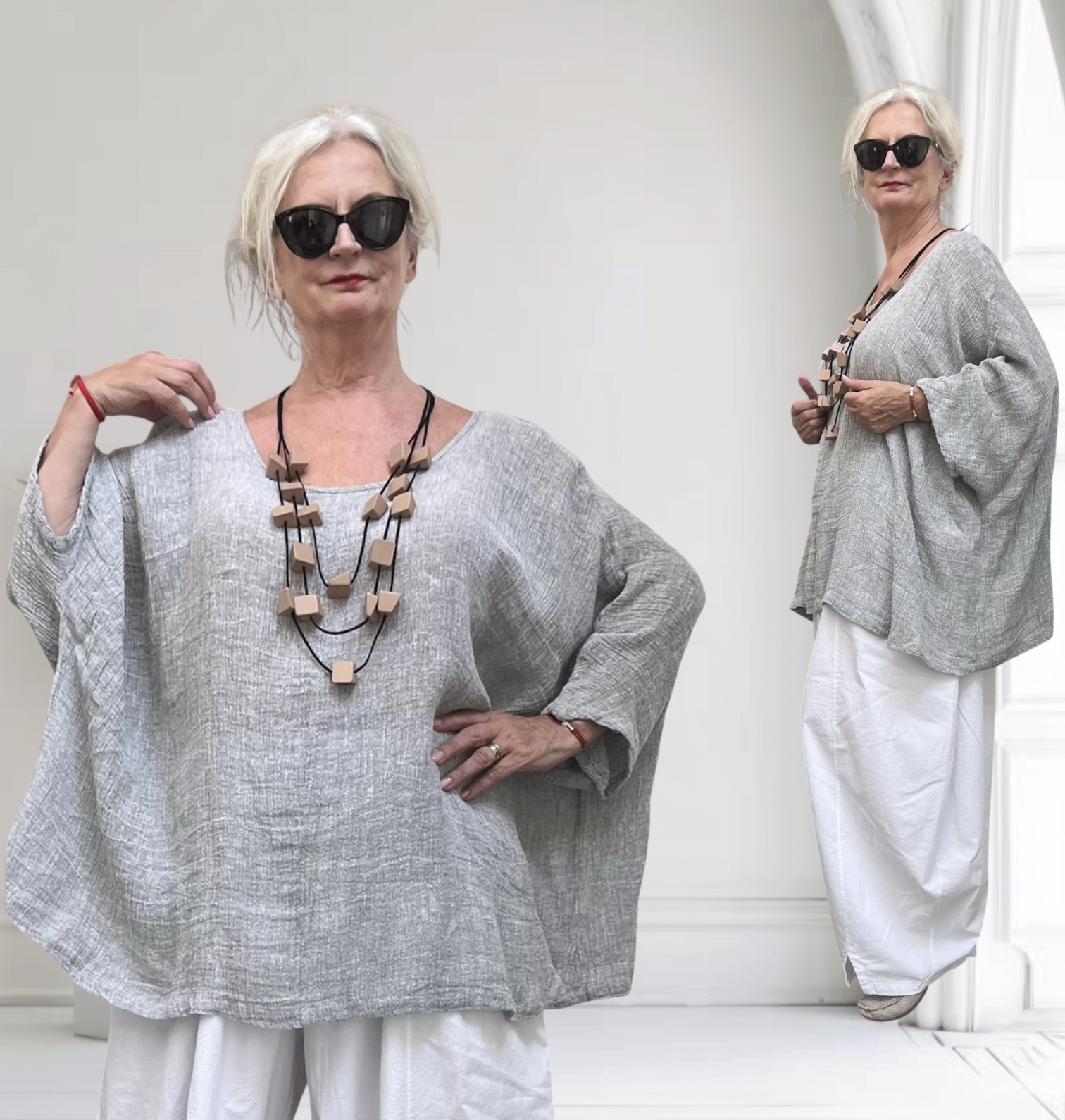 Moonshine oversized linnen top/tuniek apart