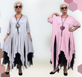 Moonshine viscose tricot A-lijn tuniek stretch apart/in meerdere kleuren