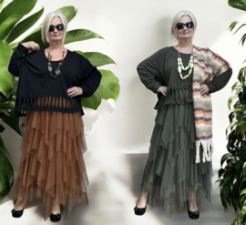 Moonshine oversized  katoen tricot top apart stretch  /in meerdere kleuren
