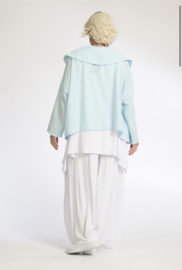 AKH viscose/linnen  A-lijn korte blazer met zakken apart