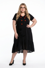 Moonshine katoen A-lijn jurk zwart /stretch