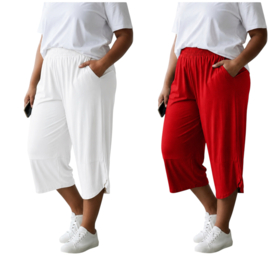 ITALIA MODA viscose tricot capri broek stretch apart/in meerdere kleuren