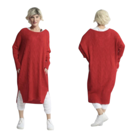 AKH gebreide oversized tuniek/jurk  apart stretch