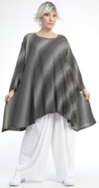 AKH oversized viscose A-lijn tuniek apart zwart/wit