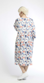AKH oversized viscose/linnen A-lijn jurk/tuniek met zakken apart 
