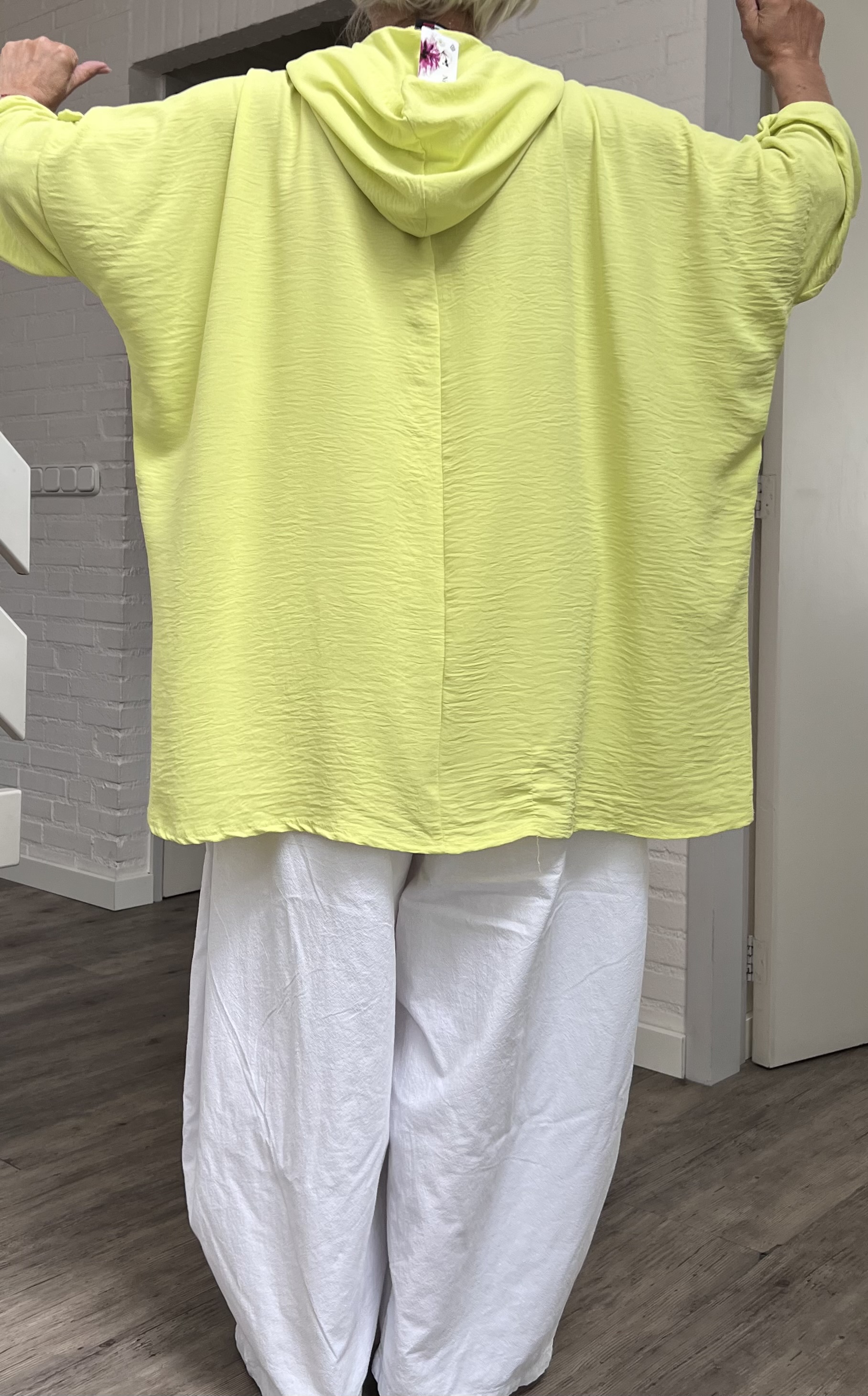 ITALIA oversized viscose top/tuniek met capuchon /in meerdere kleuren