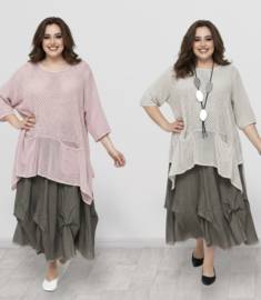 Moonshine katoen A-lijn tuniek stretch / in meerdere kleuren