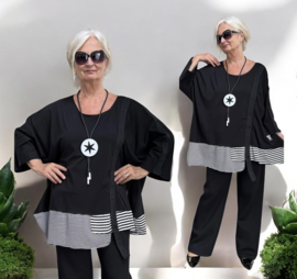 Vincenzo Allocca oversized viscose A-lijn tuniek tuniek zwart/wit