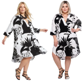 Vincenzo Allocca oversized viscose  jurk/tuniek  apart