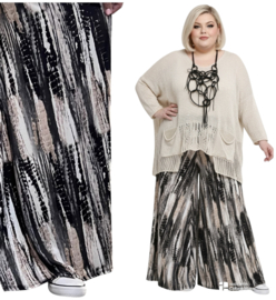 ITALY Mode jersey viscose  wijde broek apart /zeer rekbaar