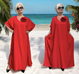 ITALIA viscose poncho met broche/niet doorschijnende