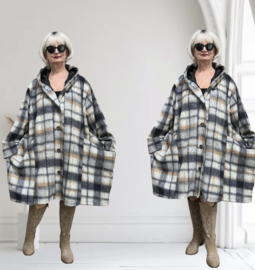 AKH oversized wollen winterjas/mantel  gevoerd