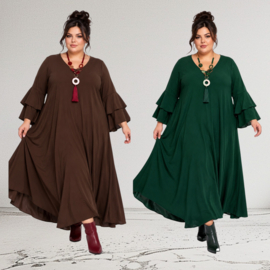 Itala   viscose crepe A-lijn jurk stretch /in meerdere kleuren