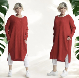 AKH gebreide oversized tuniek/jurk  apart stretch