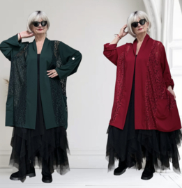 ITALIA MODA  oversized jersey  KANTEN vest  stretch/in meerdere kleuren