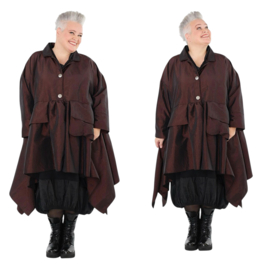 AKH oversized taft tussenjas apart chocoladebruin /gevoerd 