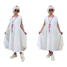 AKH oversized linnen mix A-lijn jurk  apart
