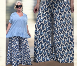 ITALY Mode jersey viscose  wijde broek apart /zeer rekbaar