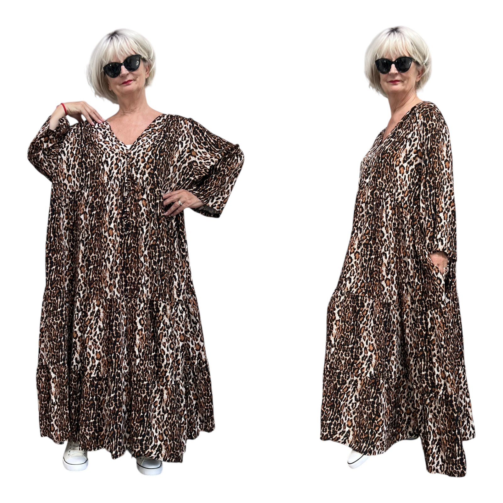 Vincenzo Allocca oversized viscose A-lijn jurk/tuniek apart