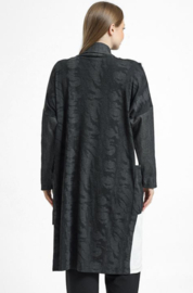 LA VELINA oversized katoen jersey vest stretch/ zwart/wit/grijs