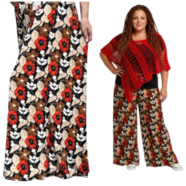 ITALY Mode jersey viscose  wijde broek apart /zeer rekbaar