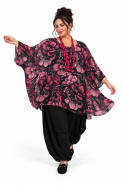 ITALIA MODA oversized chiffon tuniek/ poncho/gevoerd//in meerdere kleuren