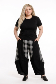 AKH viscose ballon broek zwart/grijs