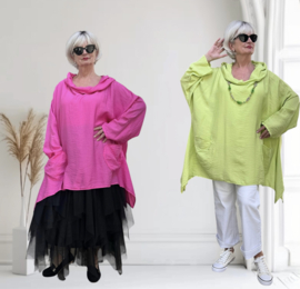 ITALIA MODA viscose tuniek met capuchon /in meerdere kleuren