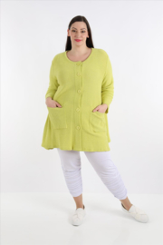 AKH gebreide oversized A-lijn katoen vest/blazer apart stretch