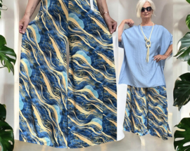 ITALY Mode jersey viscose  wijde broek apart /zeer rekbaar