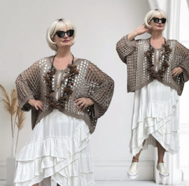 ITALIA MODA  oversized  katoen gebreide vest /in meerdere kleuren