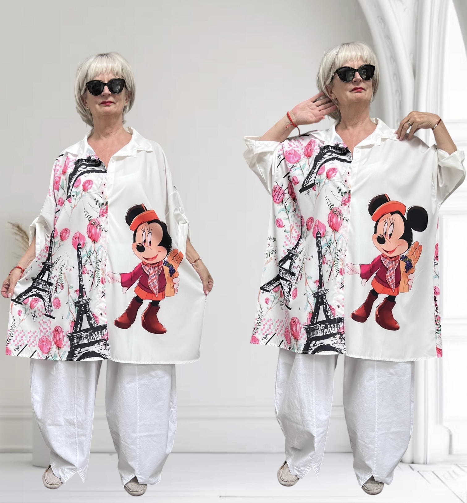 ITALIA oversized viscose blouse/hemd