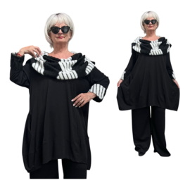 Vincenzo Allocca katoen A-lijn tuniek met een elegante carmenkraag / stretch