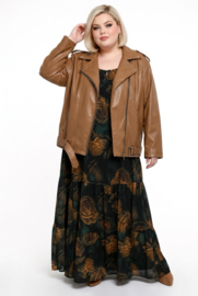 NEW COLLECTION oversized  eco leder jas met ritssluiting  stretch  /in meerdere kleuren