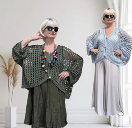 ITALIA MODA  oversized  katoen gebreide vest /in meerdere kleuren