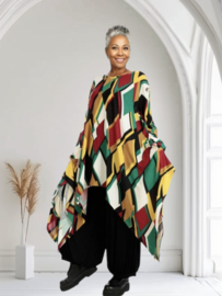 AKH viscose asymmetrisch oversized A-lijn tuniek/top met zakken apart stretch