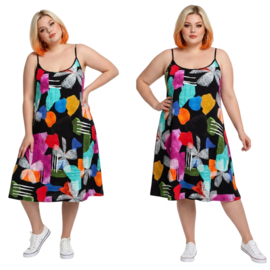 Ophilia viscose A-lijn tuniek/jurk  stretch