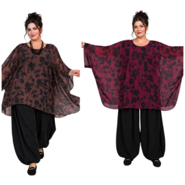 ITALIA MODA oversized chiffon tuniek/ poncho/gevoerd//in meerdere kleuren 