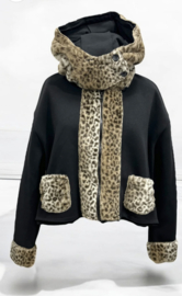 Vincenzo Allocca oversized korte jas/blazer/vest stretch zwart