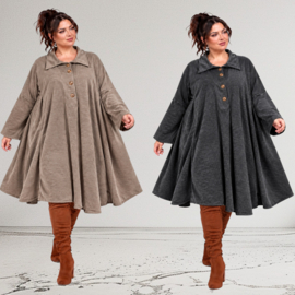 ITALIA  viscose winter jersey mix A-lijn jurk apart/stretch /in meerdere kleuren