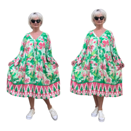 SISSI viscose  ibiza look A-lijn tuniek/jurk