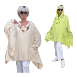 ITALIA MODA viscose tuniek met capuchon /in meerdere kleuren