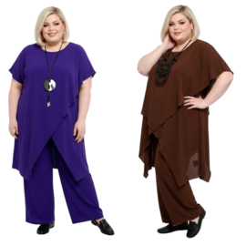 ITALIA MODA oversized viscose mix tuniek + broek stretch /in meerdere kleuren